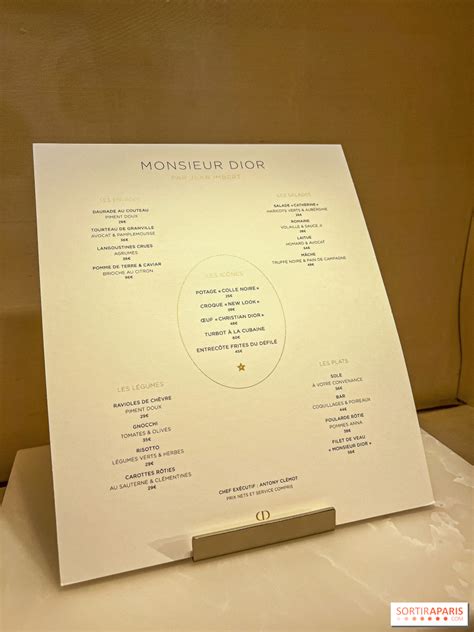 restaurant dior avenue montaigne menu|dior montaigne 30 pouch.